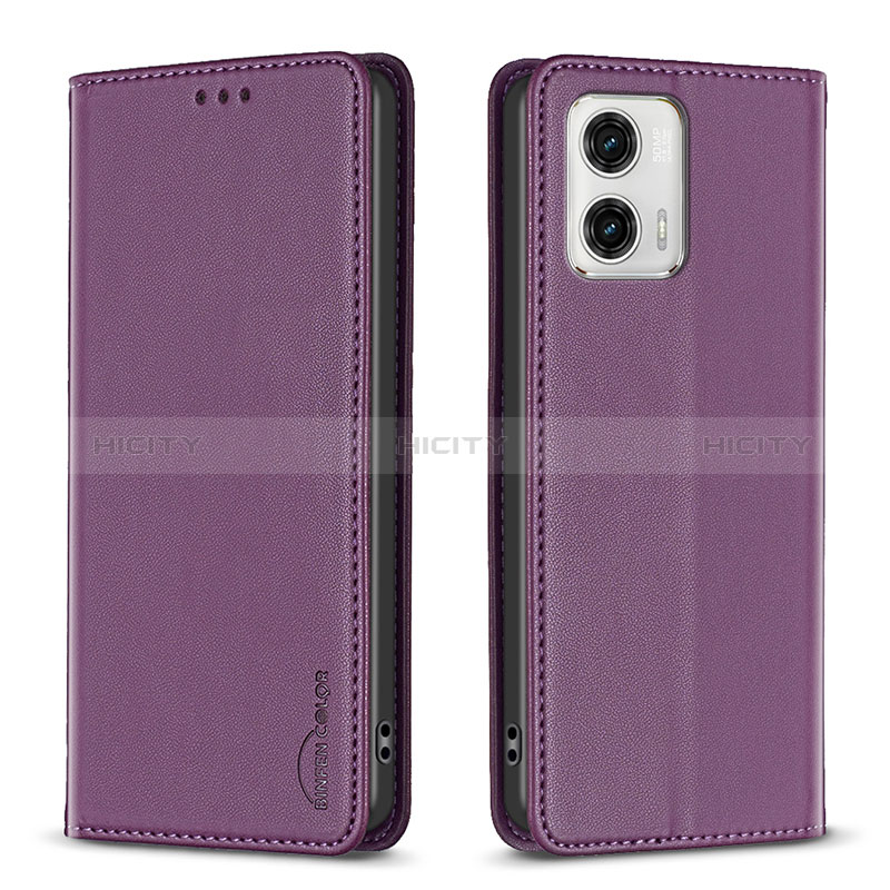 Coque Portefeuille Livre Cuir Etui Clapet B23F pour Motorola Moto G73 5G Violet Plus