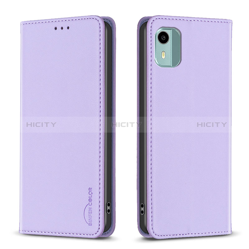 Coque Portefeuille Livre Cuir Etui Clapet B23F pour Nokia C12 Plus Violet Clair Plus