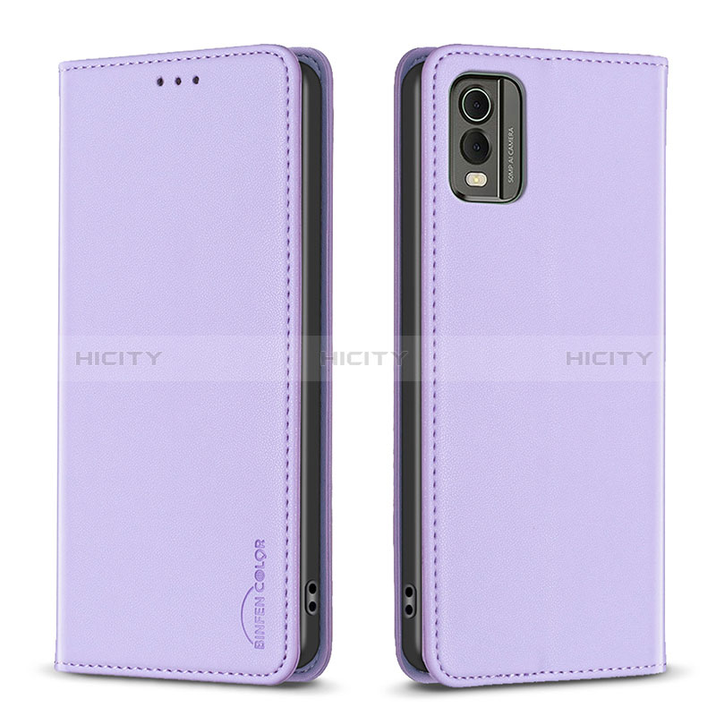 Coque Portefeuille Livre Cuir Etui Clapet B23F pour Nokia C210 Violet Clair Plus