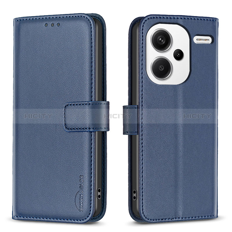 Coque Portefeuille Livre Cuir Etui Clapet B24F pour Xiaomi Redmi Note 13 Pro+ Plus 5G Bleu Plus