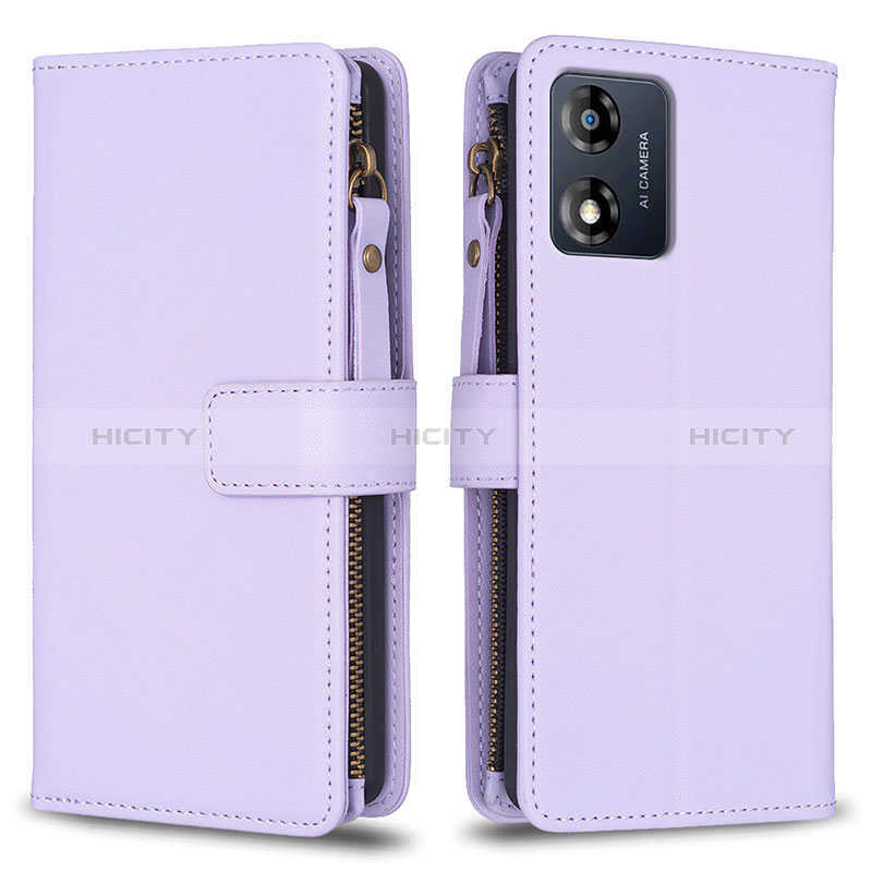 Coque Portefeuille Livre Cuir Etui Clapet B25F pour Motorola Moto E13 Violet Clair Plus