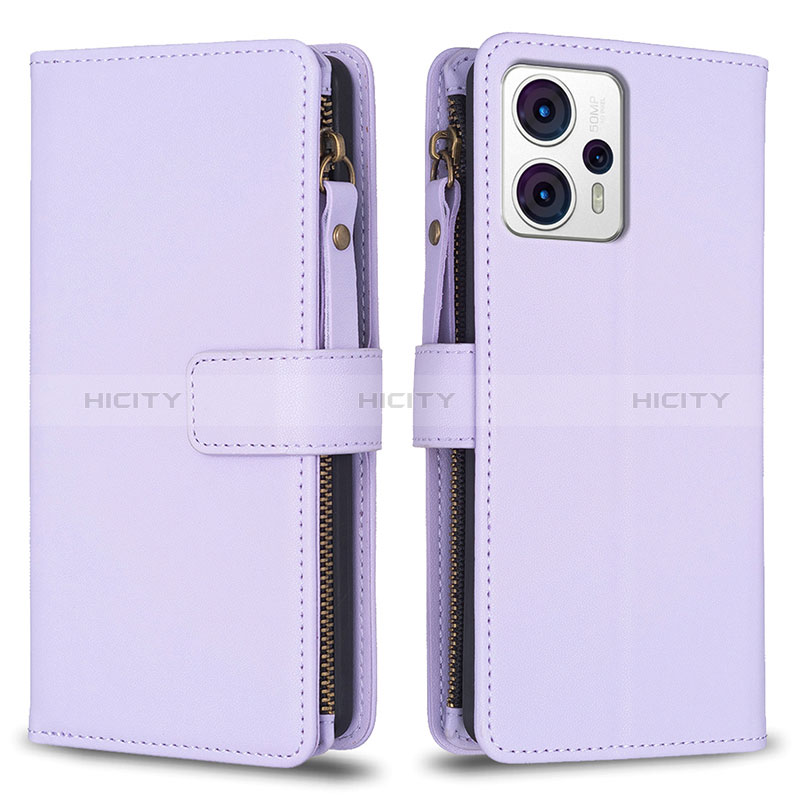 Coque Portefeuille Livre Cuir Etui Clapet B25F pour Motorola Moto G23 Violet Clair Plus