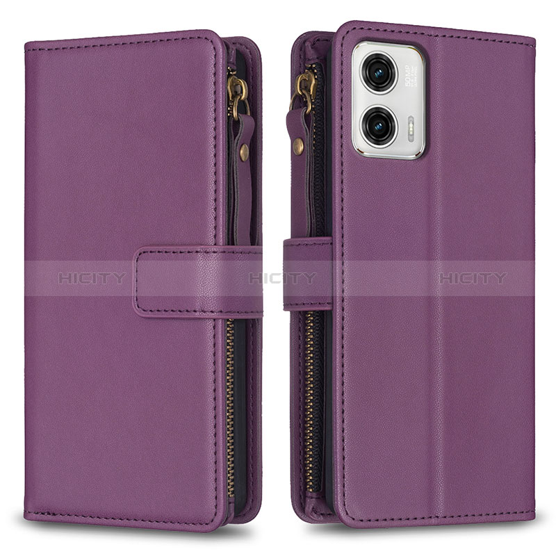 Coque Portefeuille Livre Cuir Etui Clapet B25F pour Motorola Moto G73 5G Violet Plus