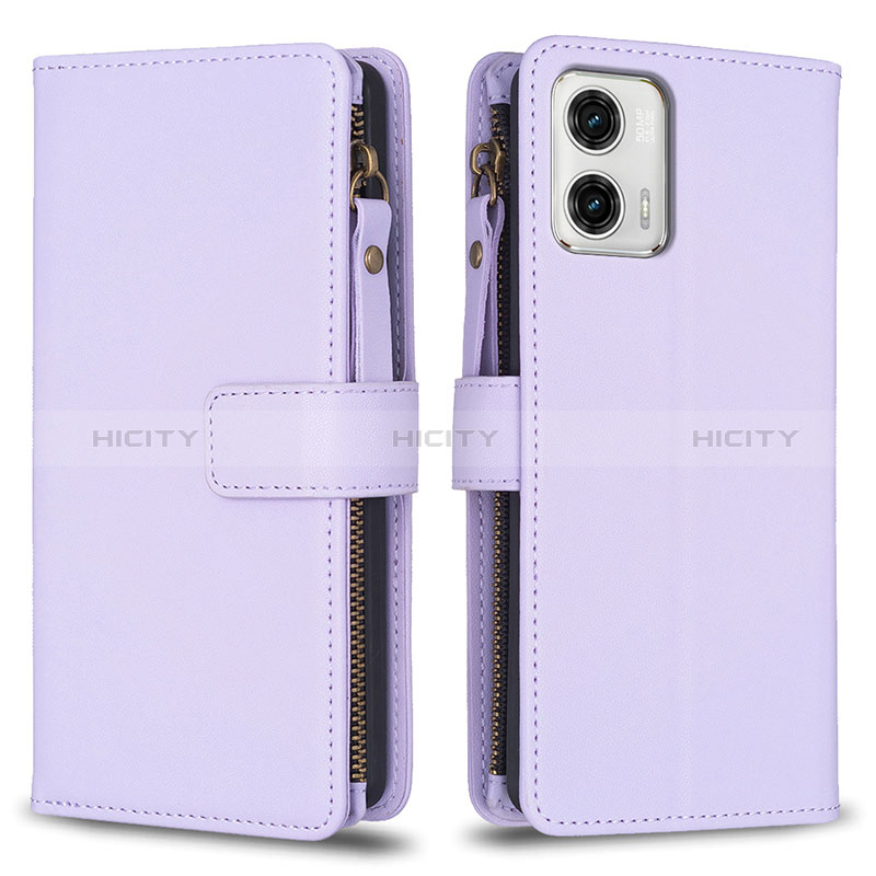 Coque Portefeuille Livre Cuir Etui Clapet B25F pour Motorola Moto G73 5G Violet Clair Plus