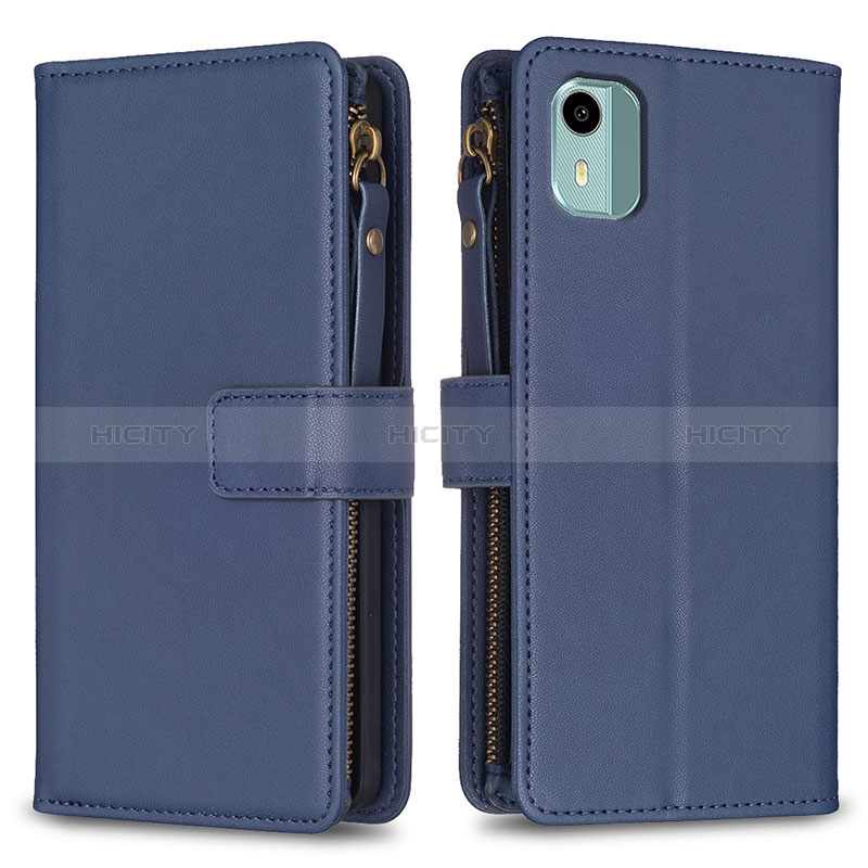 Coque Portefeuille Livre Cuir Etui Clapet B25F pour Nokia C12 Plus Bleu Plus