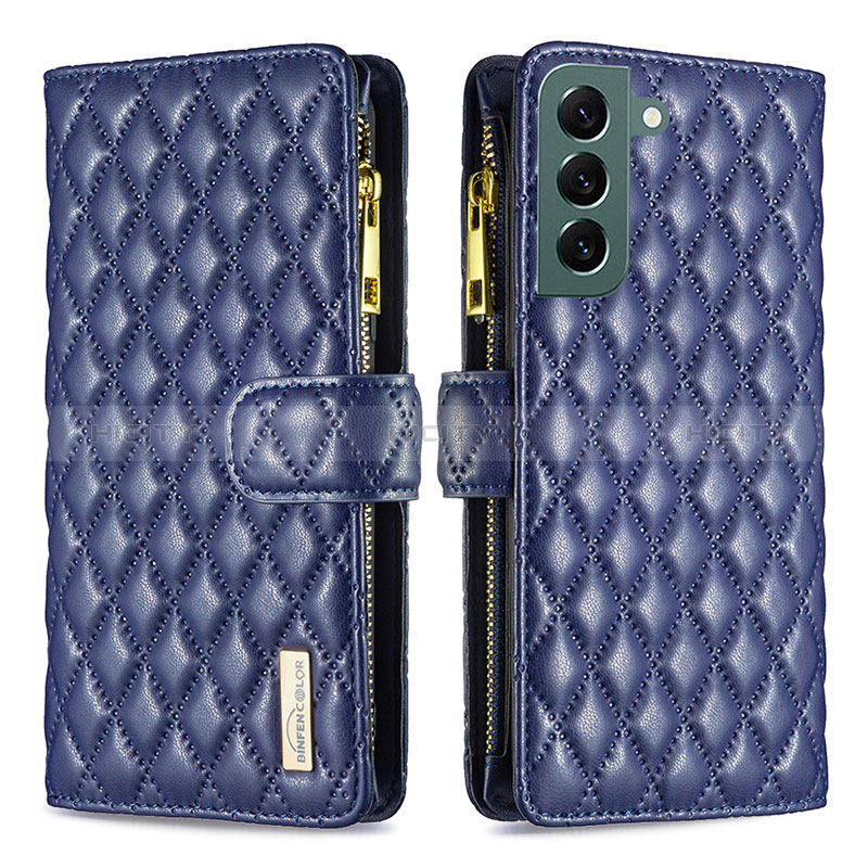 Coque Portefeuille Livre Cuir Etui Clapet BF1 pour Samsung Galaxy S23 5G Bleu Plus