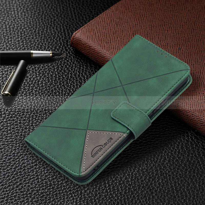 Coque Portefeuille Livre Cuir Etui Clapet BF2 pour Xiaomi Redmi Note 10 Pro 4G Vert Plus