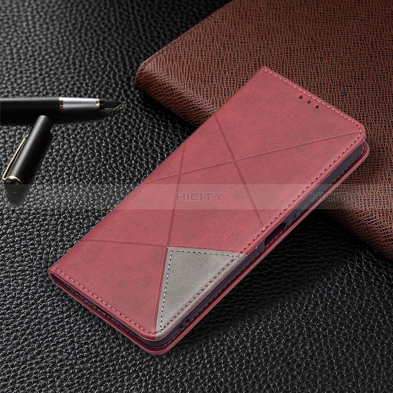 Coque Portefeuille Livre Cuir Etui Clapet BF5 pour Xiaomi Redmi Note 10 Pro 4G Rouge Plus