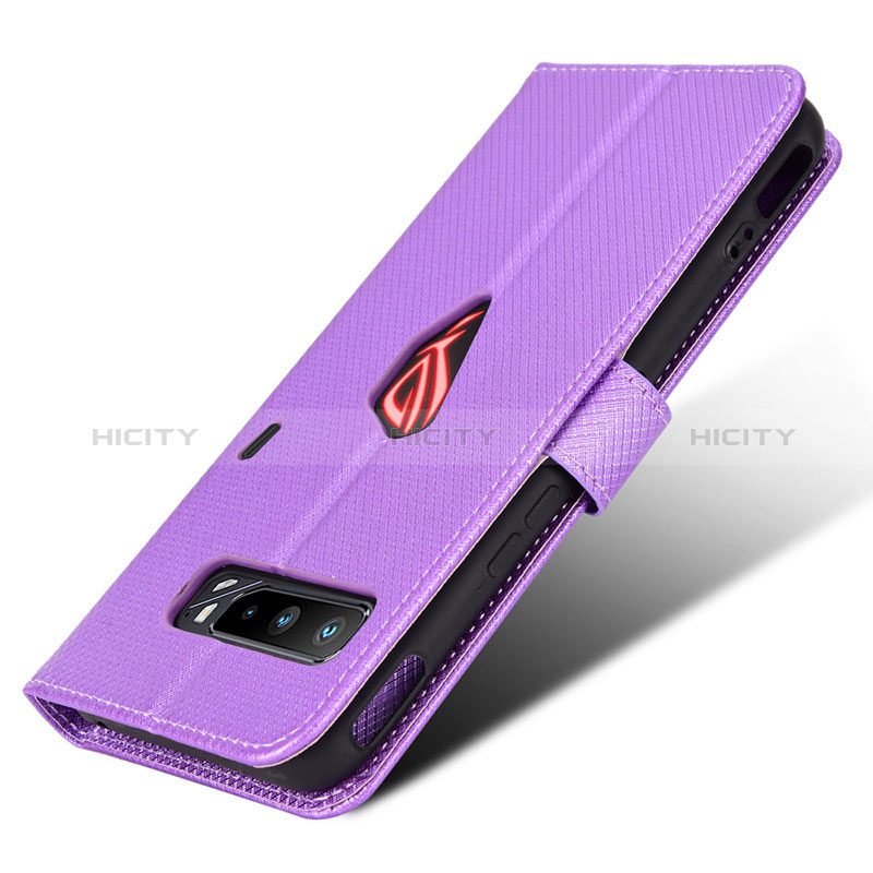 Coque Portefeuille Livre Cuir Etui Clapet BY1 pour Asus ROG Phone 3 Violet Plus