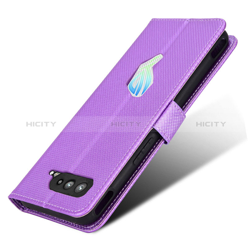 Coque Portefeuille Livre Cuir Etui Clapet BY1 pour Asus ROG Phone 5 Pro Violet Plus