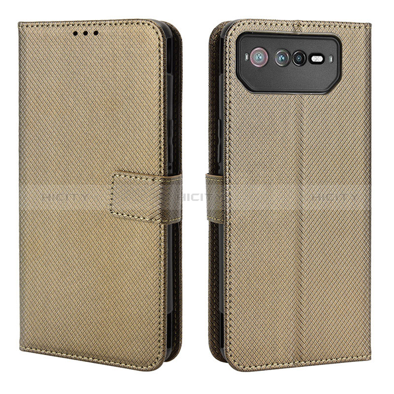 Coque Portefeuille Livre Cuir Etui Clapet BY1 pour Asus ROG Phone 6 Marron Plus