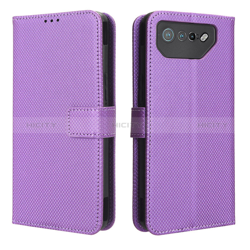 Coque Portefeuille Livre Cuir Etui Clapet BY1 pour Asus ROG Phone 7 Ultimate Violet Plus