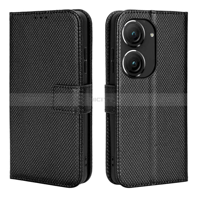 Coque Portefeuille Livre Cuir Etui Clapet BY1 pour Asus ZenFone 10 Noir Plus