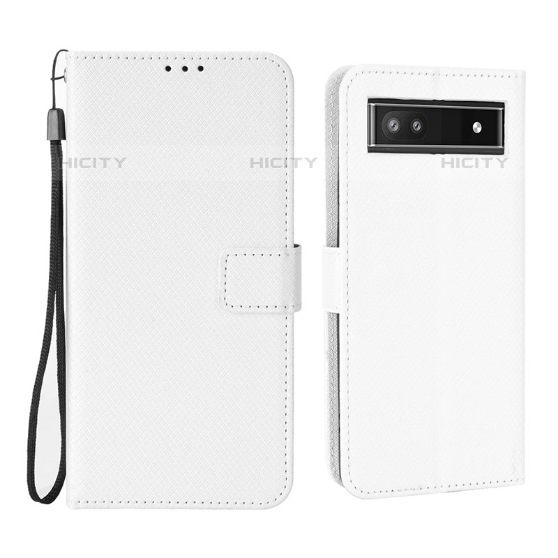 Coque Portefeuille Livre Cuir Etui Clapet BY1 pour Google Pixel 6a 5G Blanc Plus