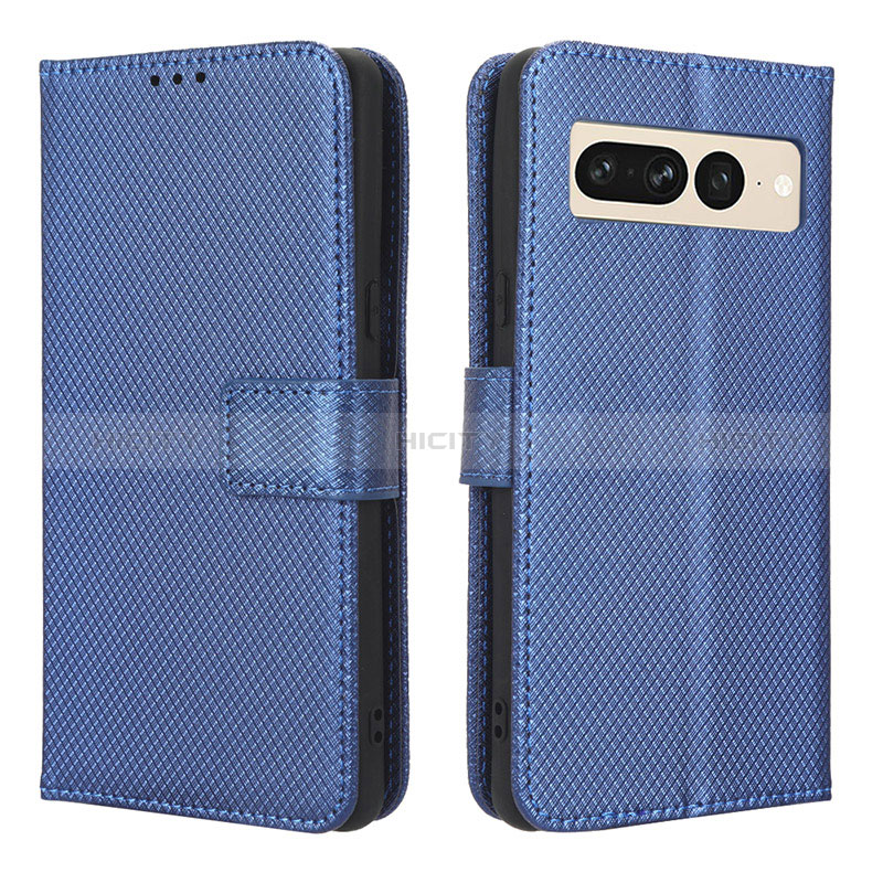 Coque Portefeuille Livre Cuir Etui Clapet BY1 pour Google Pixel 7 Pro 5G Bleu Plus