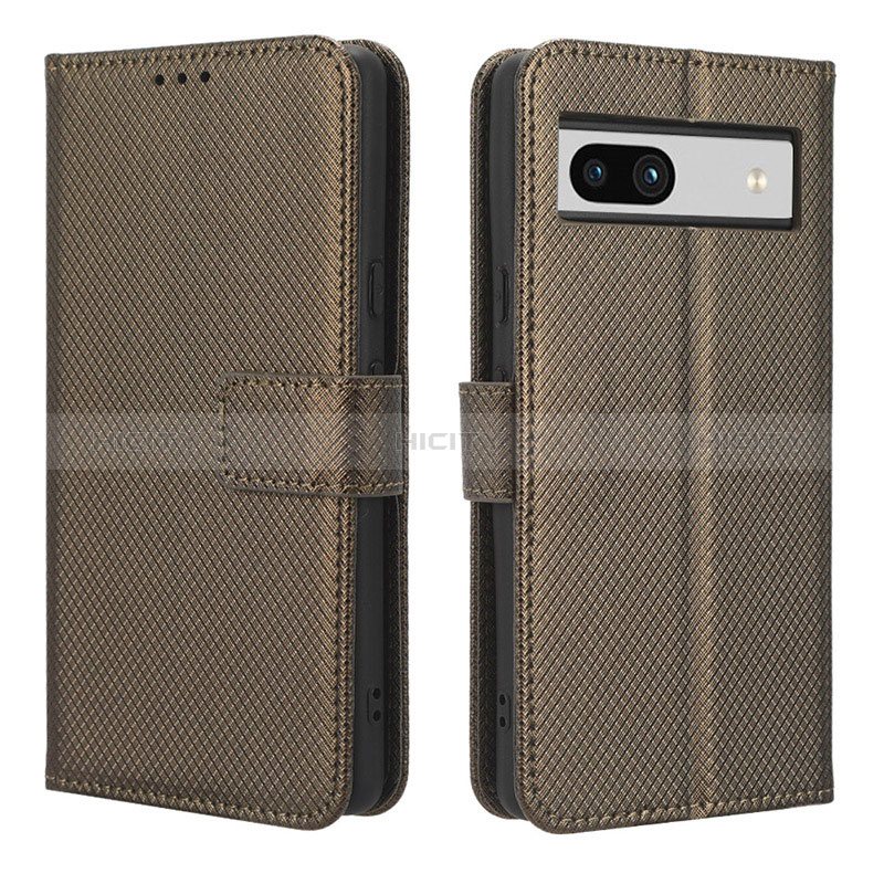 Coque Portefeuille Livre Cuir Etui Clapet BY1 pour Google Pixel 7a 5G Marron Plus