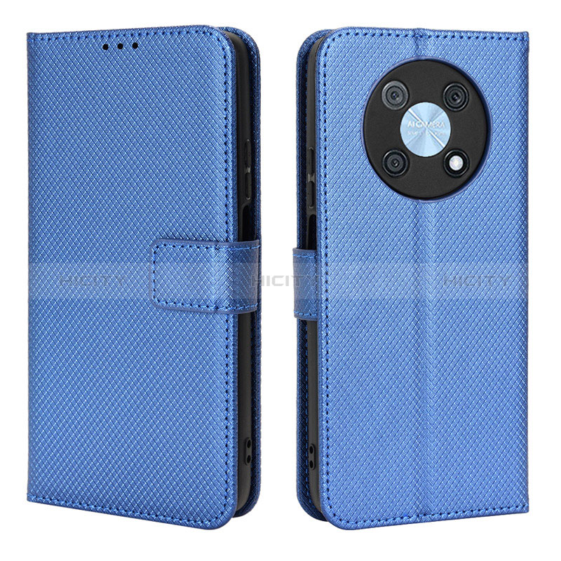 Coque Portefeuille Livre Cuir Etui Clapet BY1 pour Huawei Enjoy 50 Pro Bleu Plus