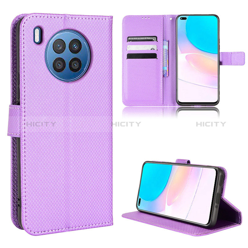 Coque Portefeuille Livre Cuir Etui Clapet BY1 pour Huawei Honor 50 Lite Violet Plus