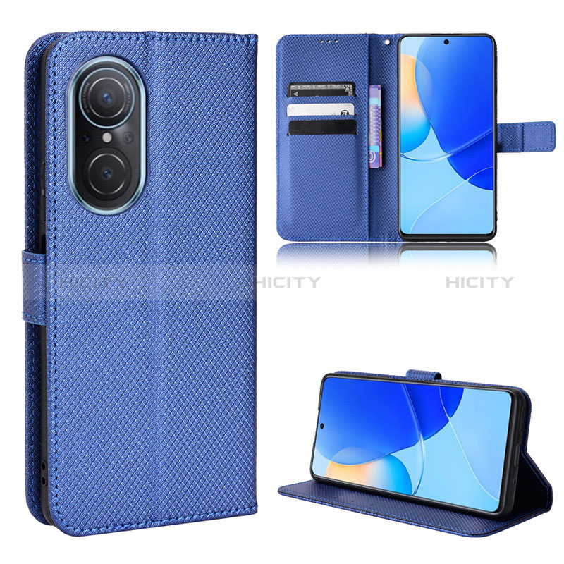 Coque Portefeuille Livre Cuir Etui Clapet BY1 pour Huawei Honor 50 SE 5G Bleu Plus