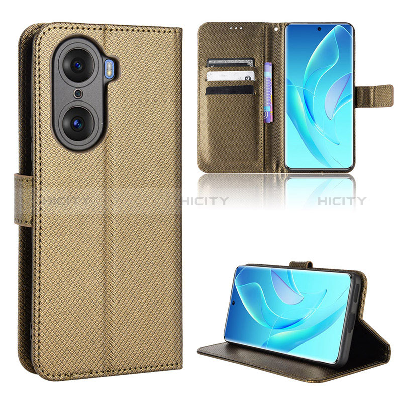 Coque Portefeuille Livre Cuir Etui Clapet BY1 pour Huawei Honor 60 5G Marron Plus