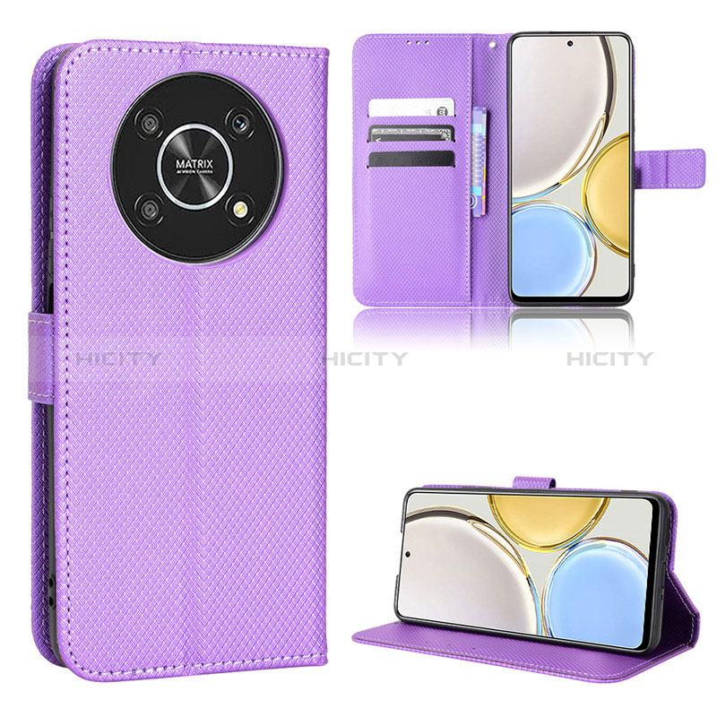 Coque Portefeuille Livre Cuir Etui Clapet BY1 pour Huawei Honor Magic4 Lite 5G Violet Plus