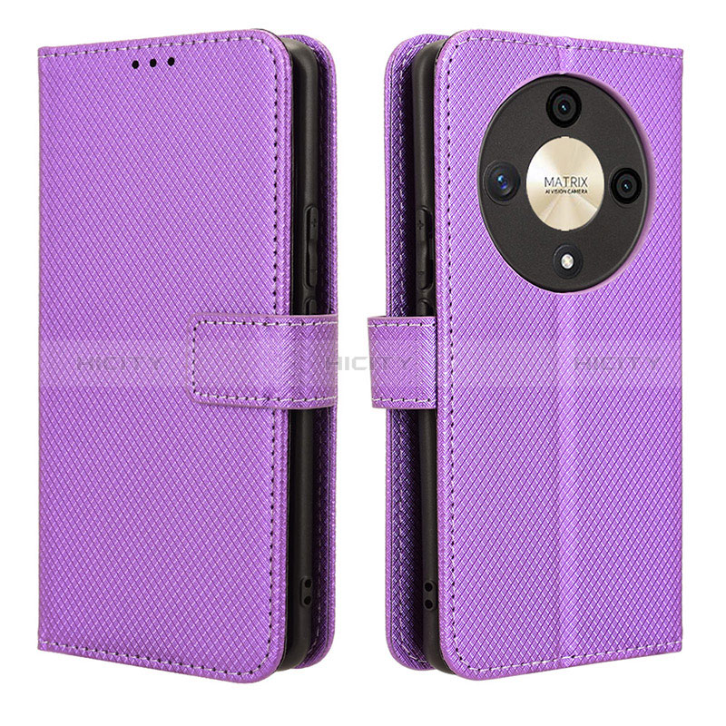 Coque Portefeuille Livre Cuir Etui Clapet BY1 pour Huawei Honor Magic6 Lite 5G Violet Plus