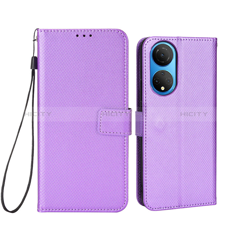 Coque Portefeuille Livre Cuir Etui Clapet BY1 pour Huawei Honor X7 Violet Plus