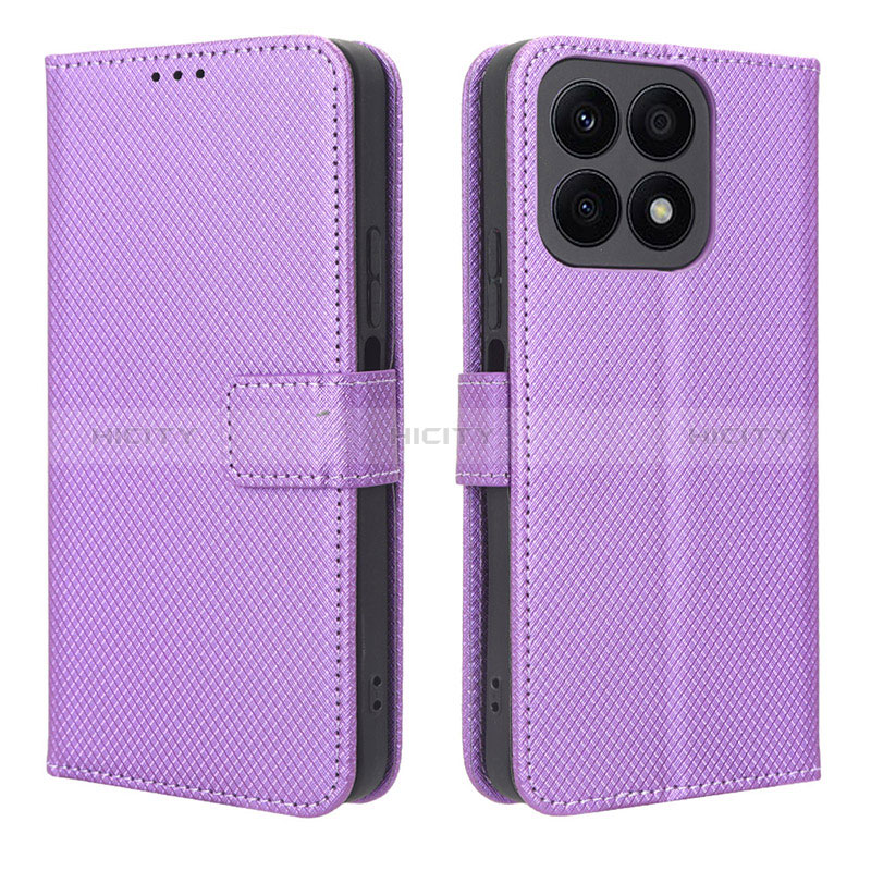 Coque Portefeuille Livre Cuir Etui Clapet BY1 pour Huawei Honor X8a 4G Violet Plus