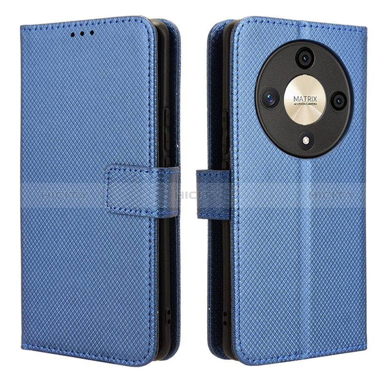 Coque Portefeuille Livre Cuir Etui Clapet BY1 pour Huawei Honor X9b 5G Bleu Plus