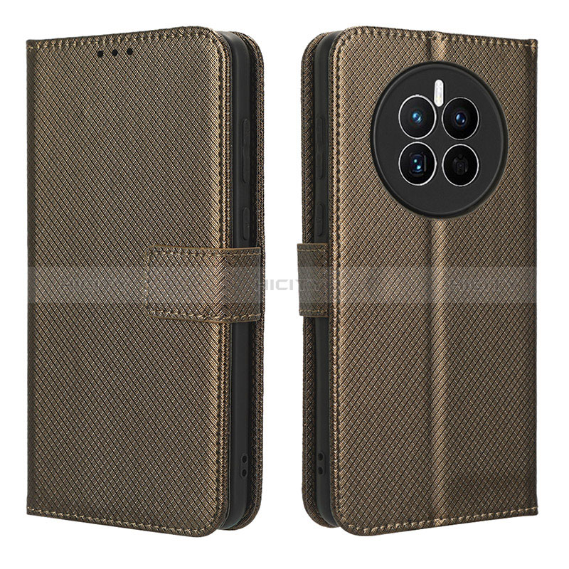 Coque Portefeuille Livre Cuir Etui Clapet BY1 pour Huawei Mate 50 Marron Plus