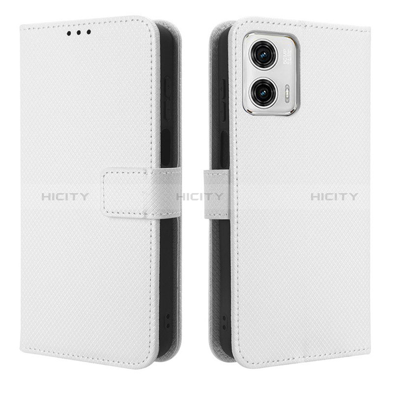 Coque Portefeuille Livre Cuir Etui Clapet BY1 pour Motorola Moto G 5G (2023) Blanc Plus