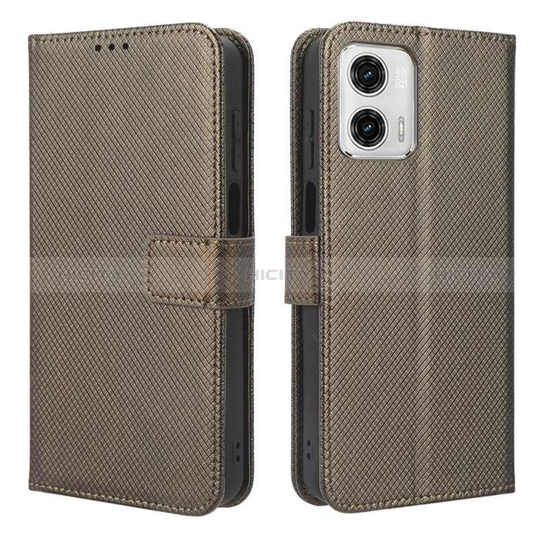 Coque Portefeuille Livre Cuir Etui Clapet BY1 pour Motorola Moto G 5G (2023) Marron Plus