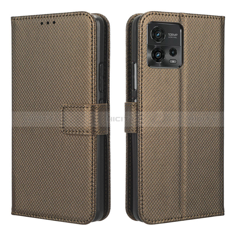 Coque Portefeuille Livre Cuir Etui Clapet BY1 pour Motorola Moto G72 Marron Plus