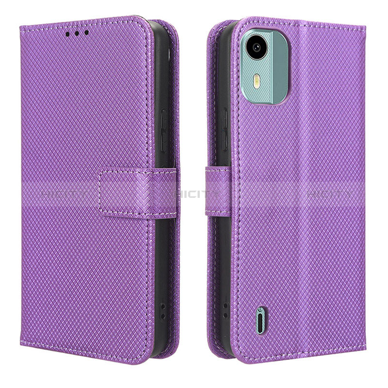 Coque Portefeuille Livre Cuir Etui Clapet BY1 pour Nokia C12 Pro Violet Plus