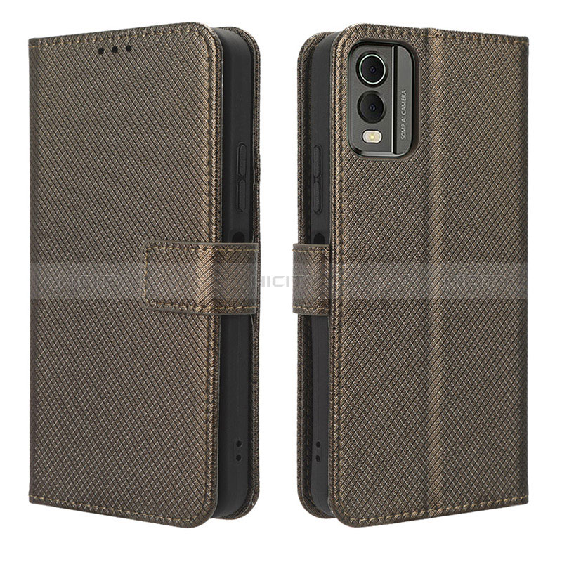 Coque Portefeuille Livre Cuir Etui Clapet BY1 pour Nokia C32 Marron Plus