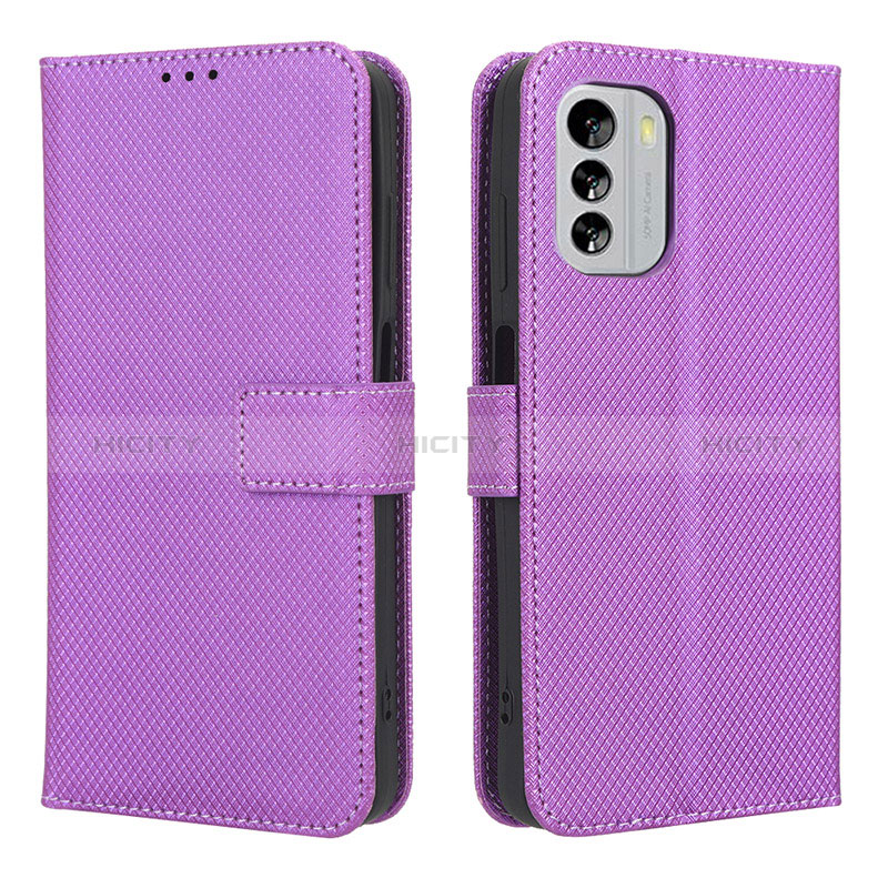 Coque Portefeuille Livre Cuir Etui Clapet BY1 pour Nokia G60 5G Violet Plus