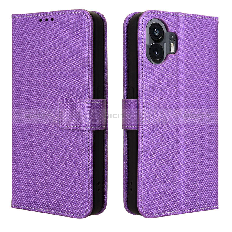 Coque Portefeuille Livre Cuir Etui Clapet BY1 pour Nothing Phone 2 Violet Plus