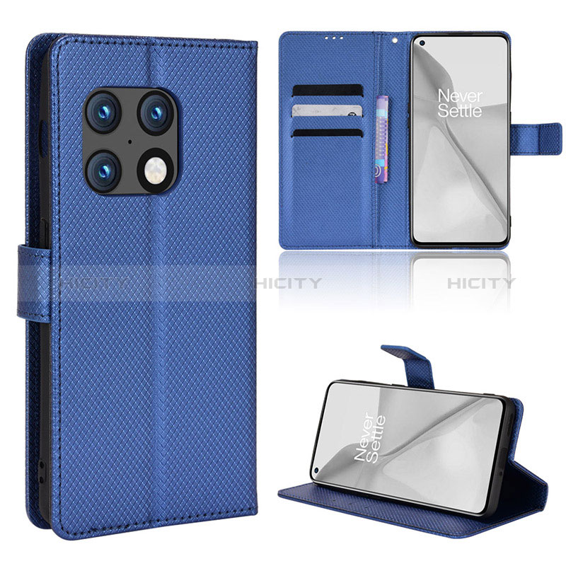 Coque Portefeuille Livre Cuir Etui Clapet BY1 pour OnePlus 10 Pro 5G Bleu Plus