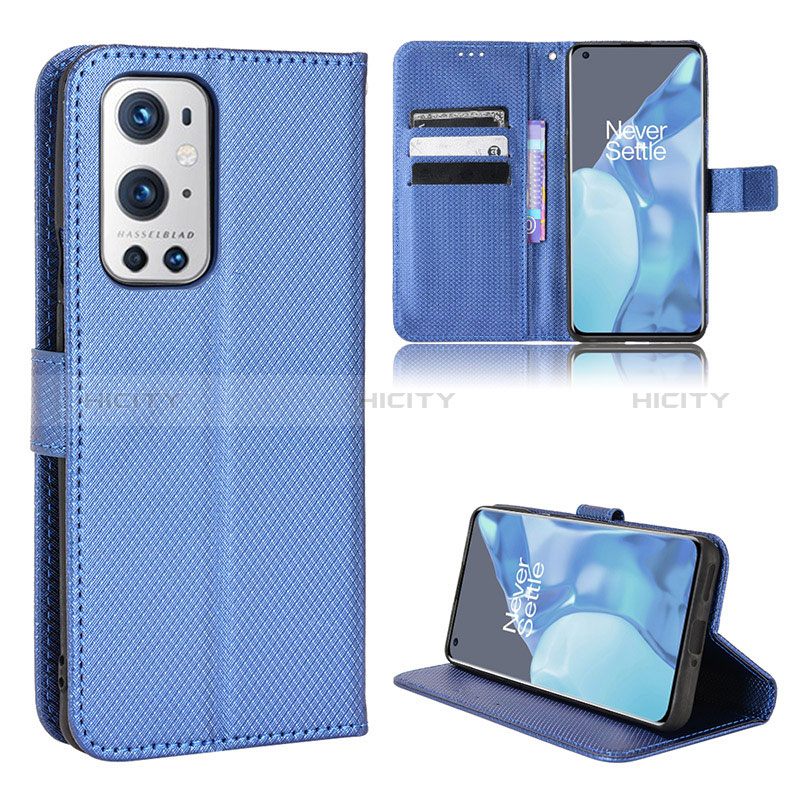 Coque Portefeuille Livre Cuir Etui Clapet BY1 pour OnePlus 9 Pro 5G Bleu Plus