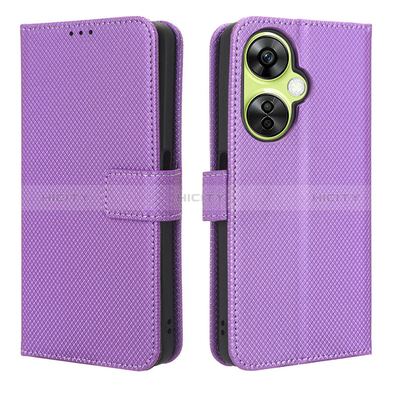 Coque Portefeuille Livre Cuir Etui Clapet BY1 pour OnePlus Nord CE 3 Lite 5G Violet Plus