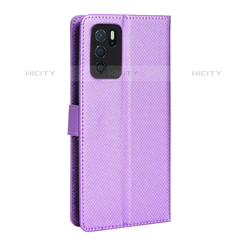 Coque Portefeuille Livre Cuir Etui Clapet BY1 pour Oppo A16s Violet Plus