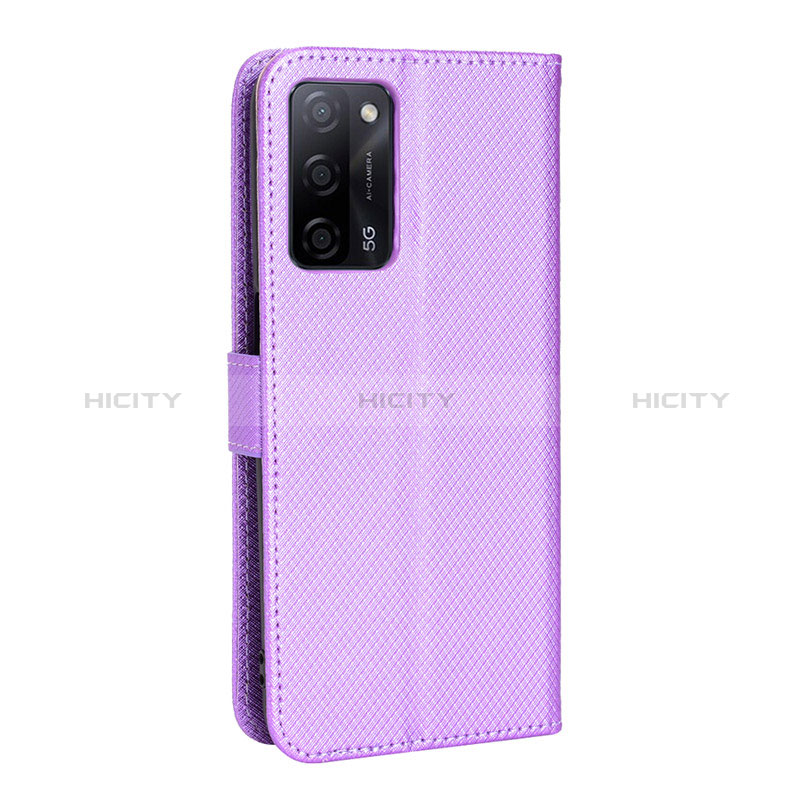 Coque Portefeuille Livre Cuir Etui Clapet BY1 pour Oppo A56 5G Violet Plus