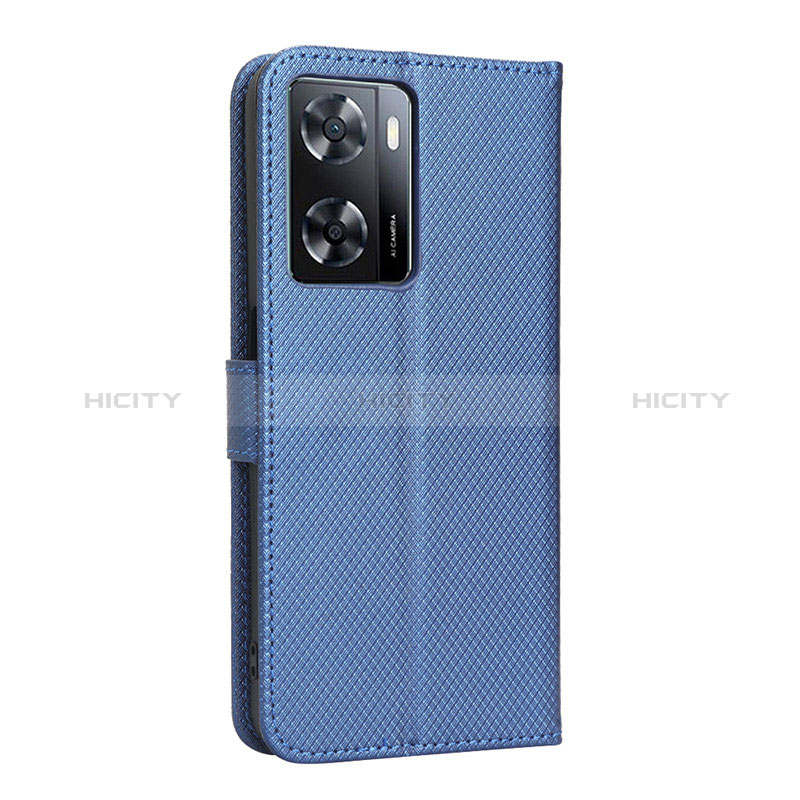 Coque Portefeuille Livre Cuir Etui Clapet BY1 pour Oppo A57e Bleu Plus