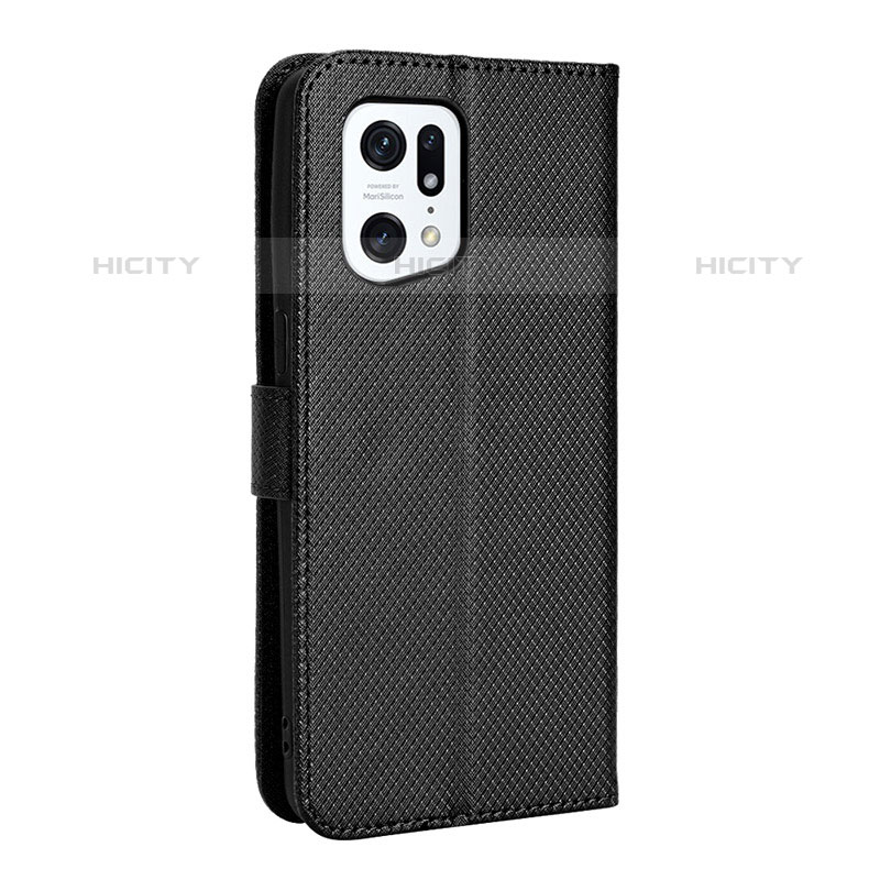 Coque Portefeuille Livre Cuir Etui Clapet BY1 pour Oppo Find X5 Pro 5G Noir Plus