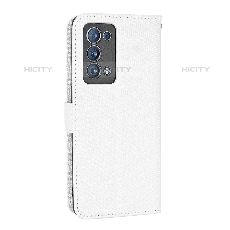 Coque Portefeuille Livre Cuir Etui Clapet BY1 pour Oppo Reno6 Pro 5G Blanc Plus