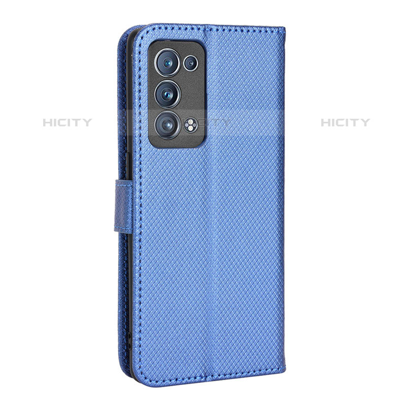 Coque Portefeuille Livre Cuir Etui Clapet BY1 pour Oppo Reno6 Pro+ Plus 5G Bleu Plus