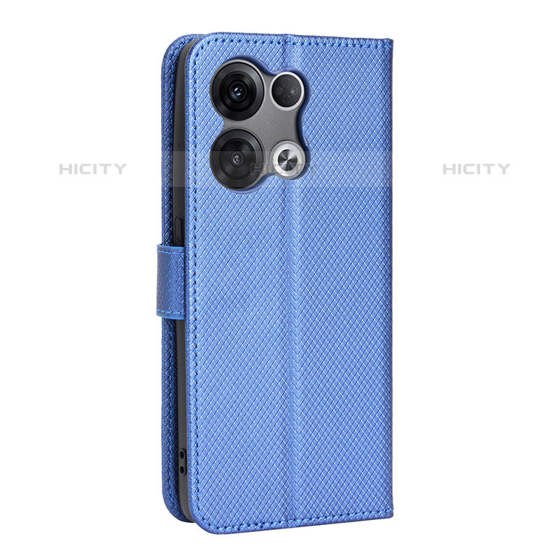 Coque Portefeuille Livre Cuir Etui Clapet BY1 pour Oppo Reno8 5G Bleu Plus