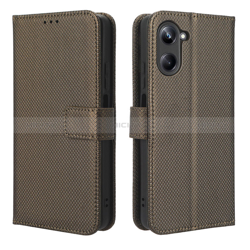 Coque Portefeuille Livre Cuir Etui Clapet BY1 pour Realme 10 Pro 5G Marron Plus