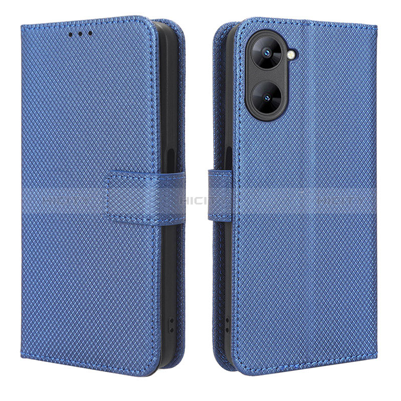 Coque Portefeuille Livre Cuir Etui Clapet BY1 pour Realme 10S 5G Bleu Plus