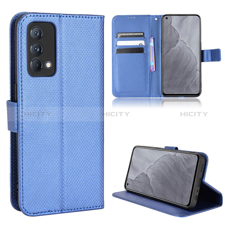 Coque Portefeuille Livre Cuir Etui Clapet BY1 pour Realme GT Master 5G Bleu Plus